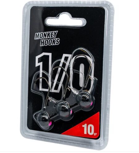 Džiggalvas Monkey Hooks 1/0 Black - Pink